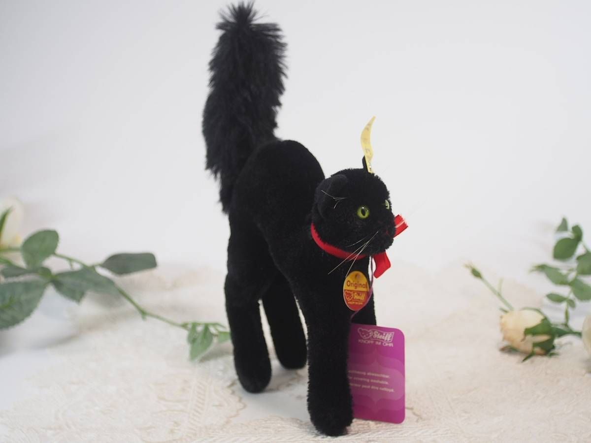 ☆シュタイフ☆Black Tom Cat 14cm オールID's完品☆黒猫