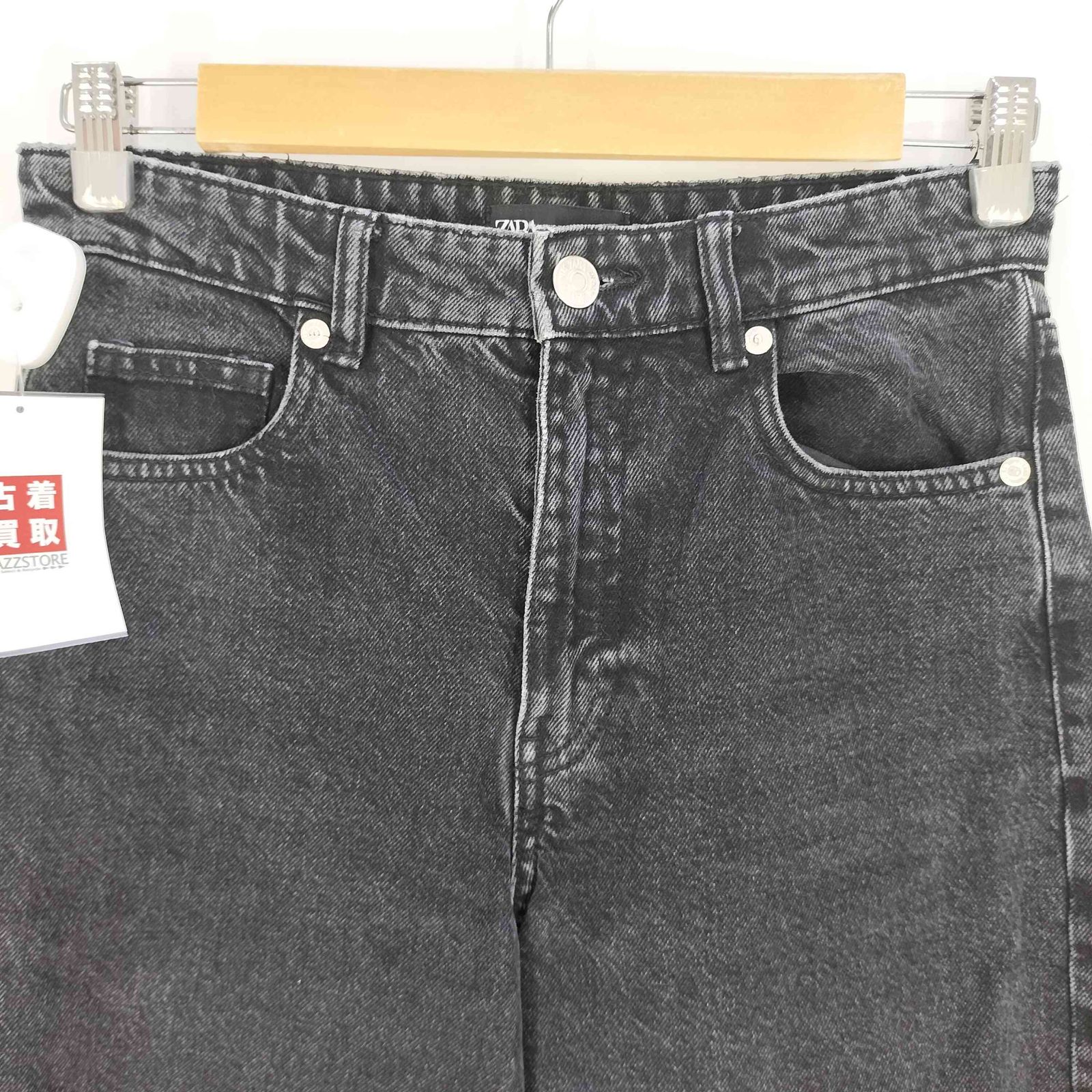 ザラ ZARA ダメージ カットオフ加工 ワイド ブラック デニム ザラ ZARA ダメージ カットオフ加工 ワイド ブラック デニム