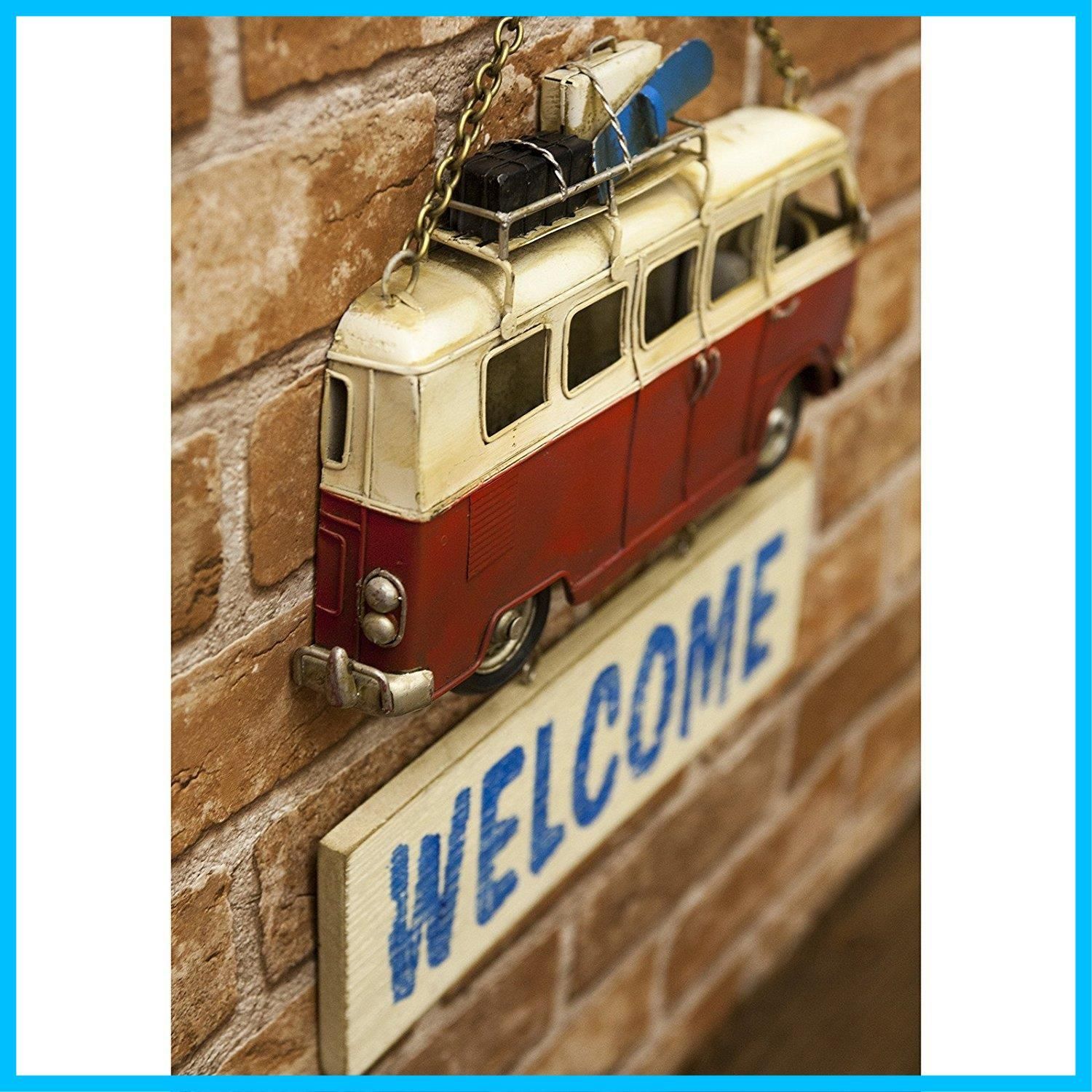 在庫処分】アメリカン WELCOME ボード ワーゲンバス レッド