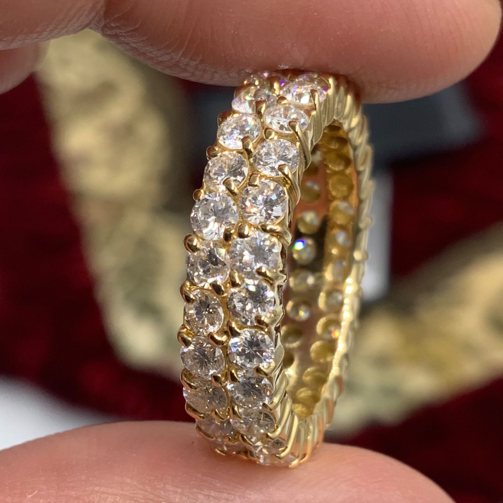 K18 フルエタ二ティ エタニティリング 3.05ct 7.7g