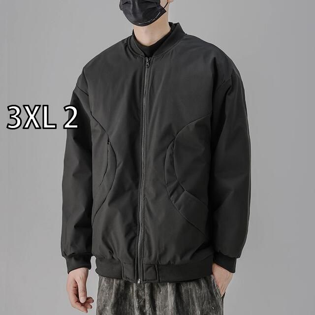 3XL 2 秋冬 コーデ メンズ 服 シンプル ファッション オシャレ 大人 かっこいい 大きいサイズ ストリート 紳士服 コットン コート レトロ カジュアル 暖かい ボンバー ジャケット コットン