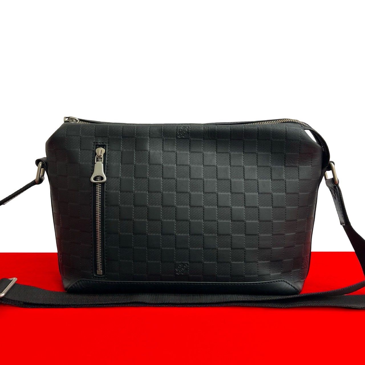LOUIS VUITTON ルイヴィトン ディスカバリー メッセンジャー PM ダミエ アンフィニ レザー ショルダーバッグ ブラック 27145