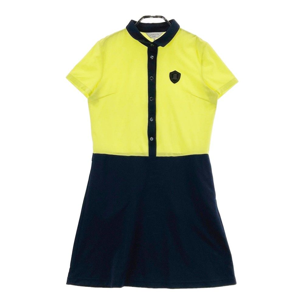 サイズ 38 LANVIN SPORT ランバン スポール 半袖ワンピース ワッペン イエロー系 240101431885 ゴルフウェア レディース ストスト