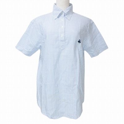 美品 ブルックスブラザーズ L プルオーバー 半袖シャツ 刺繍ロゴ ボタンダウン ブルックスブラザーズ BROOKS BROTHERS プルオーバー 半袖