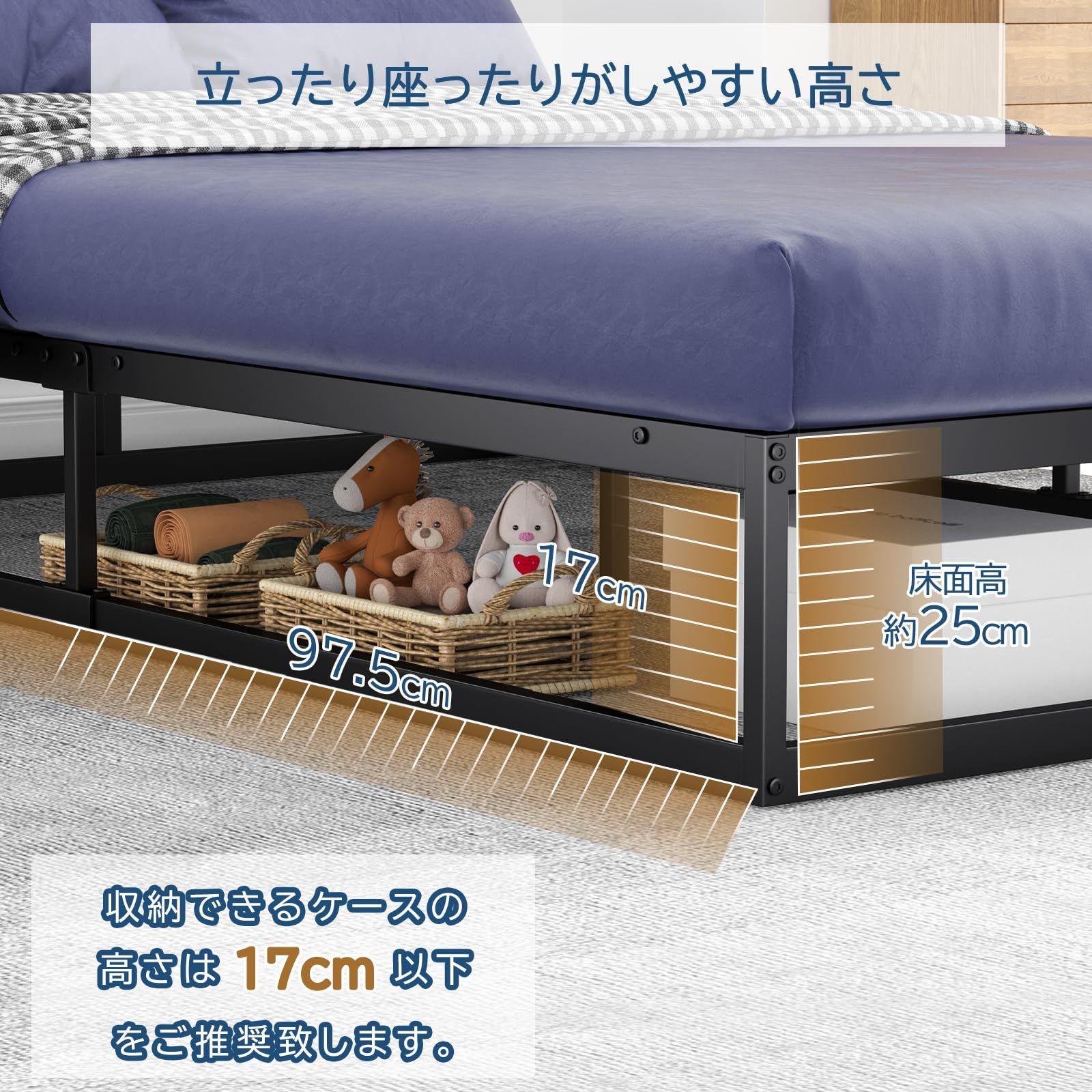 数量 静音 ダブルベッド 下収納17cm 耐久性 パイプベッド 通気性 組立簡単 H m 工具付き メタルベッド 耐荷重300kg ベッドフレーム ダブル ブラック WWW_KANDAIZUMI_COM