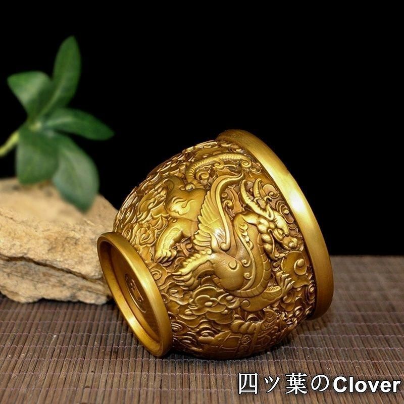 銅 細工 レリーフ招財風水麒麟壺玄関 客間 書斎 装飾品 工芸品 置物