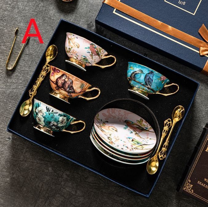 陶磁器 ティー＆コーヒーカップセット 4客 カップ＆ソーサー ティーセット