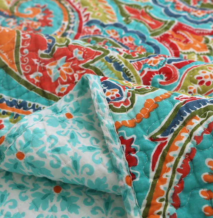 キルトベッドカバー3点セット綿マルチカバー キルティング 127 キルトベッドカバー3点セット綿マルチカバー キルティング 21107