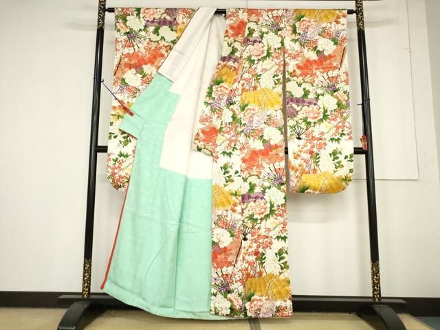 平和屋着物□豪華振袖 檜扇花文 金彩 正絹 逸品 AAAX2118ma