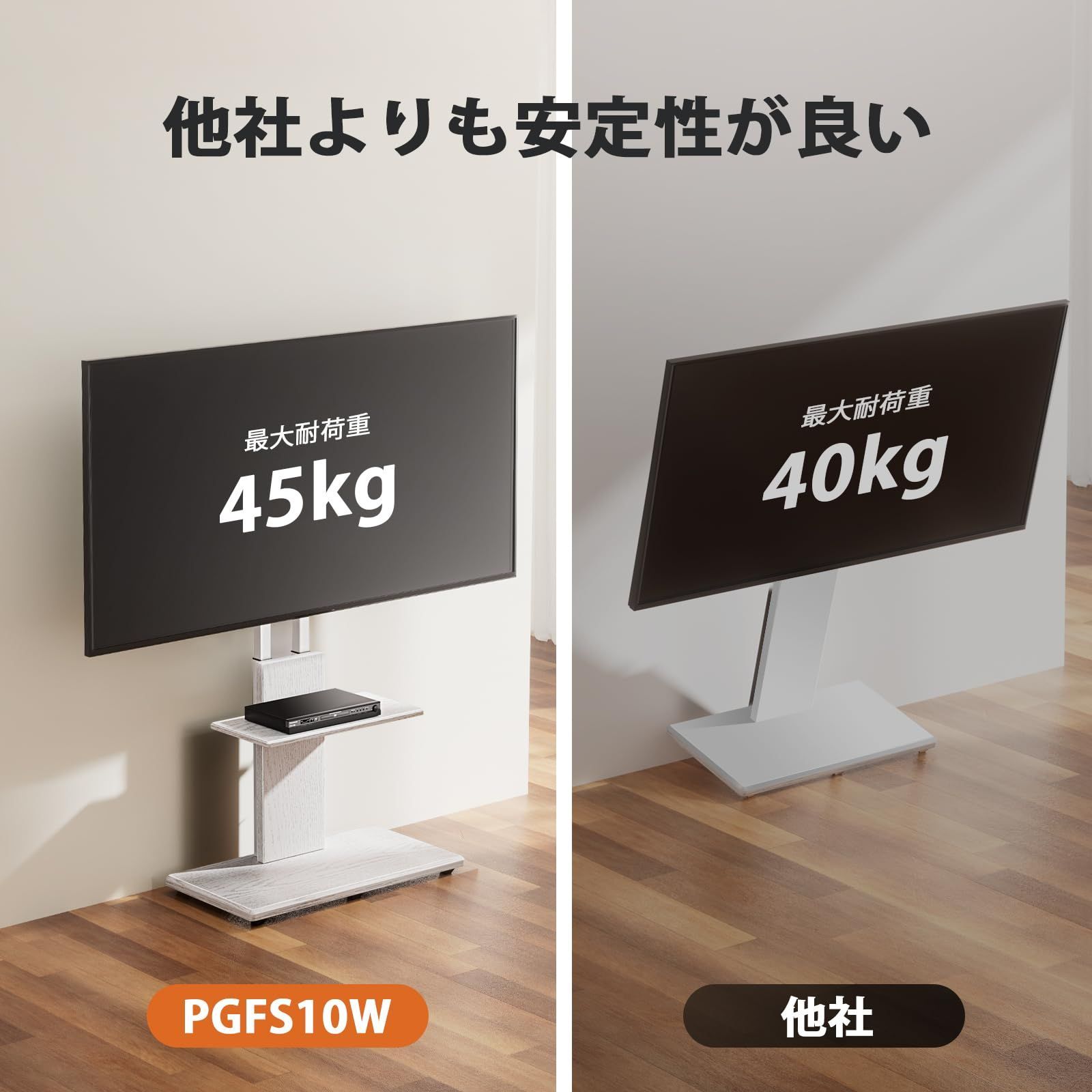 新品未組立　Perlegear テレビスタンド 壁寄せ ハイタイプ　金属製　白色 Amazon.co.jp: Perlegear テレビスタンド 壁寄せ ハイタイプ