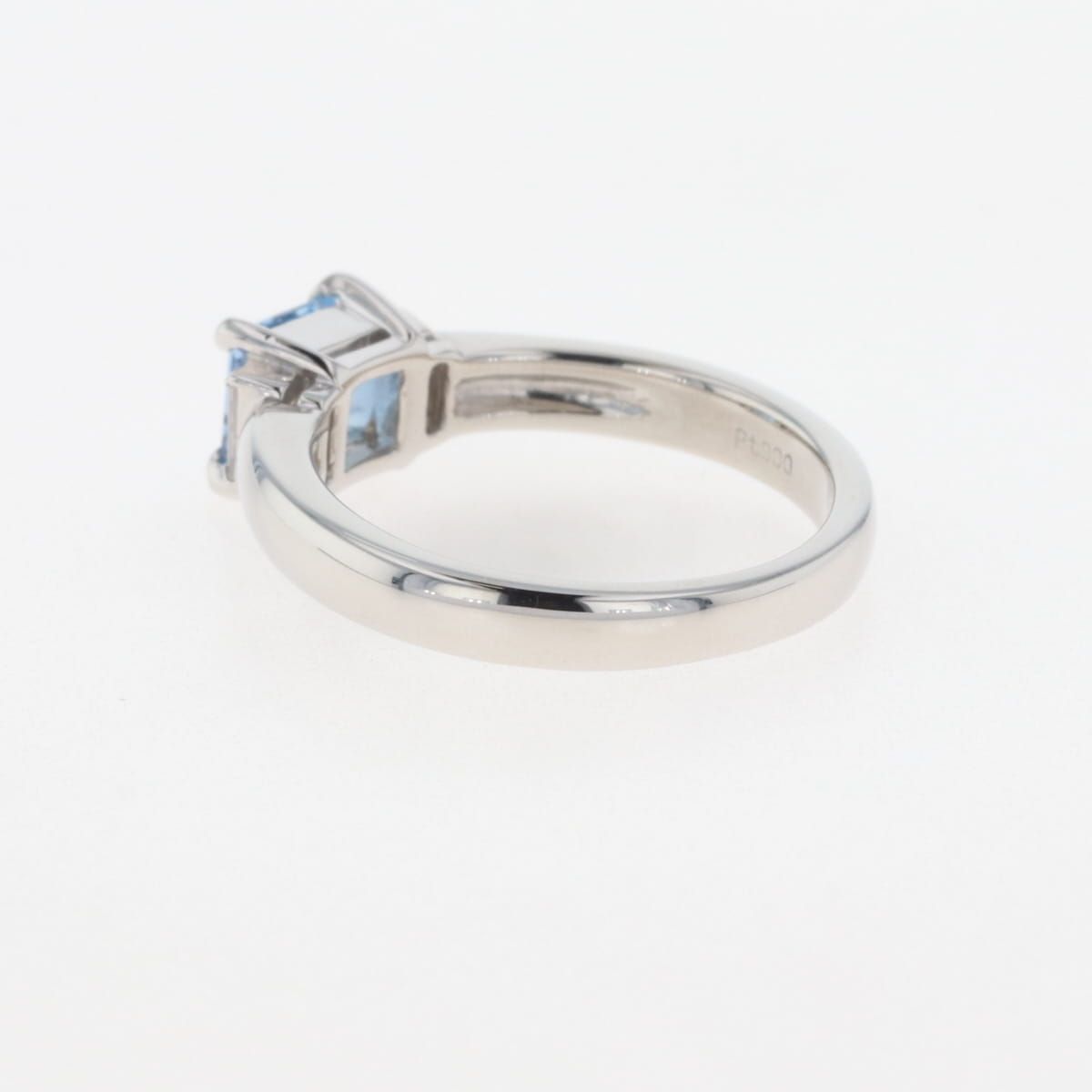 アクアマリン デザインリング プラチナ 指輪 メレダイヤ リング 11号  