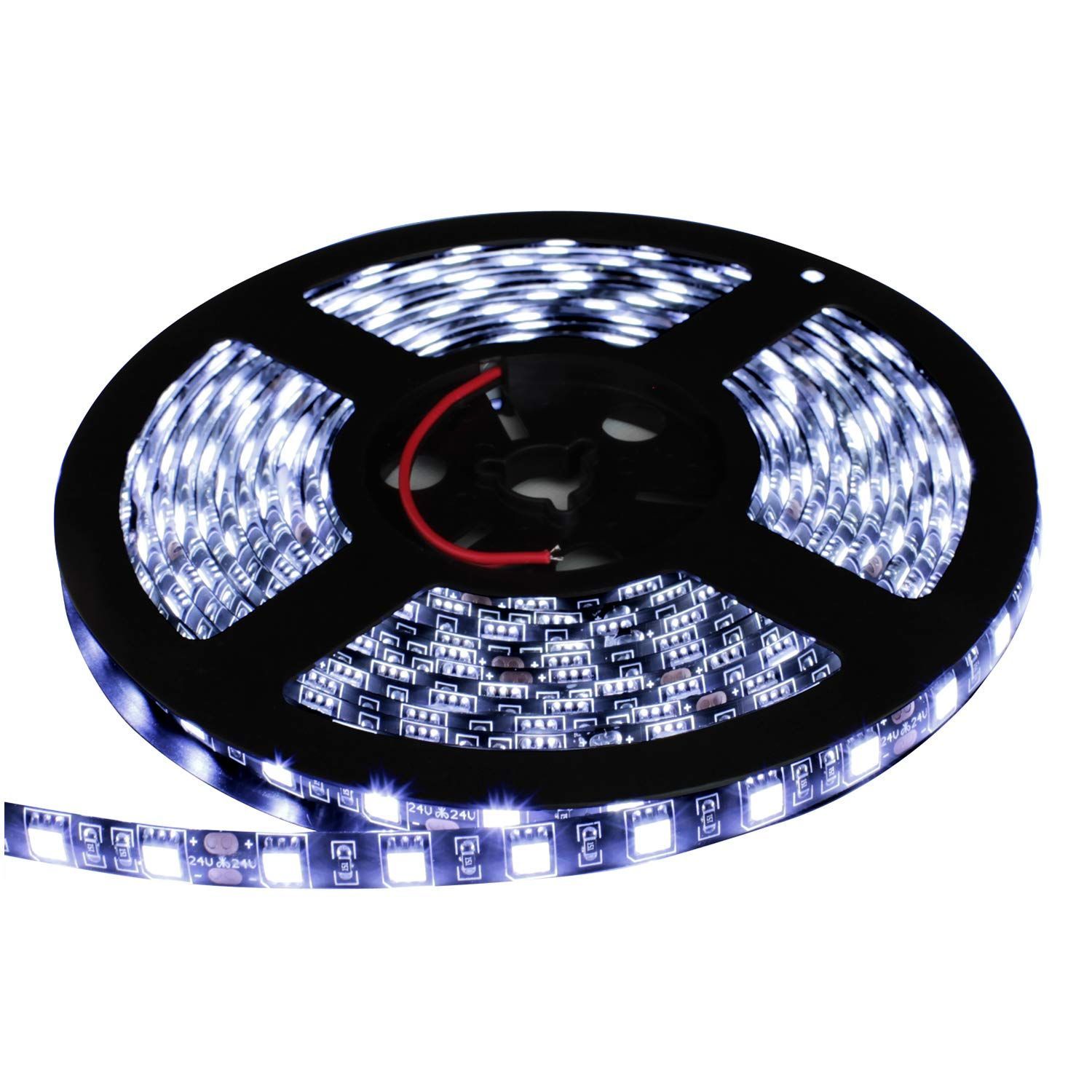 LEDテープライト 24V 防水 両端子 5メートル 3チップ (白色/黒ベース)
