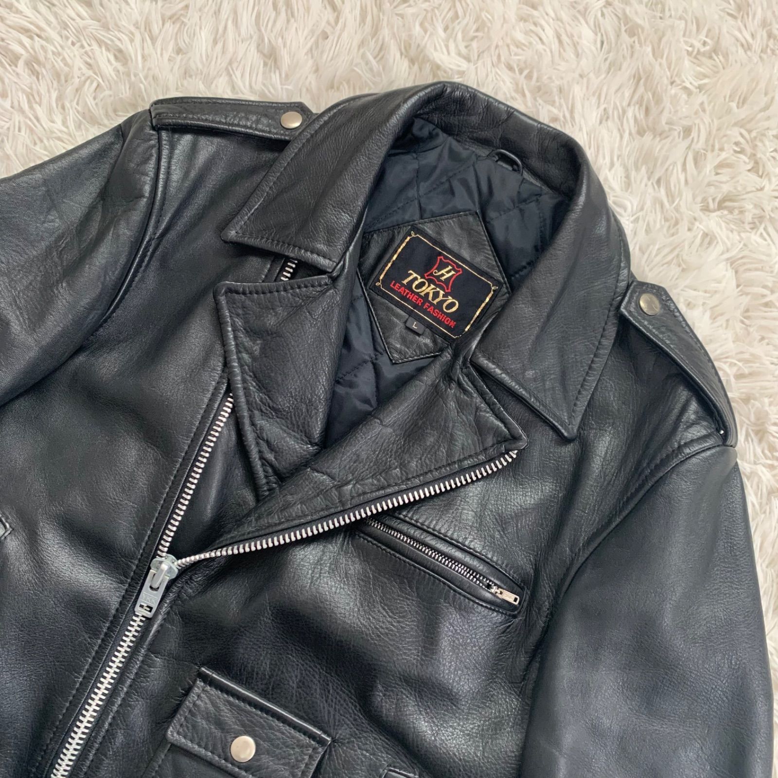 希少】ヴィンテージBikers leather ダブルライダースジャケット