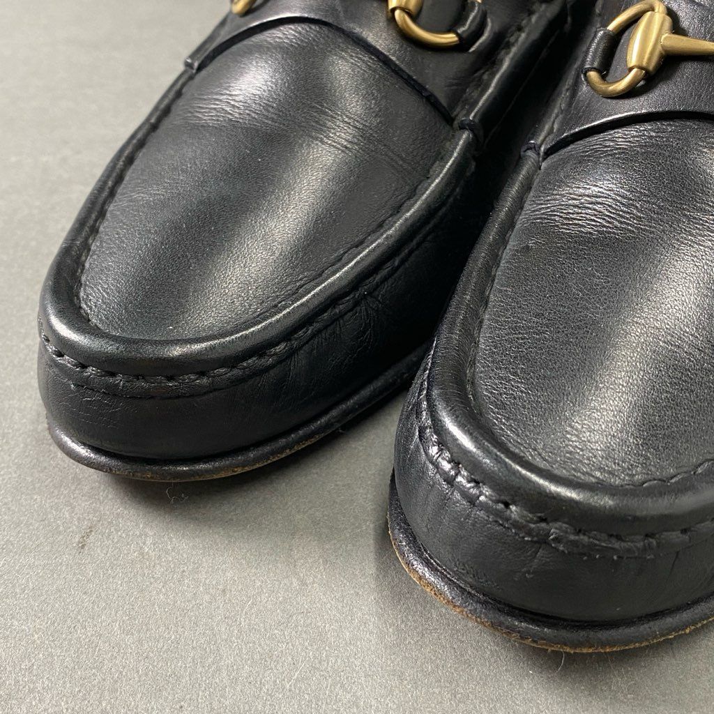 3f2 GUCCI グッチ ホースビットローファー 6 1/2 ブラック レザー leather イタリア製 シューズ - メルカリ