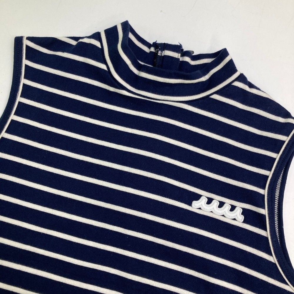 サイズ：サイズ表記無 MUTA MARINE ムータマリン  ノースリーブTシャツ ボーダー柄 ネイビー系 [240101434865] ゴルフウェア レディース ストスト サイズ：サイズ表記無 MUTA MARINE ムータマリン ノースリーブT