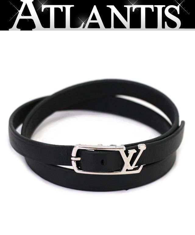 ルイヴィトン LOUIS VUITTON ブラスレ ネオグラム ブレスレット レザー 黒 M6257D 70332