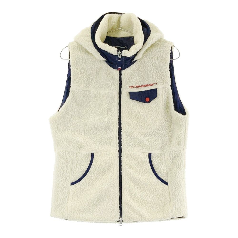 サイズ L ROSASEN ロサーセン 2WAY裏地付ボアジップベスト ホワイト系 240101486680 ゴルフウェア レディース ストスト