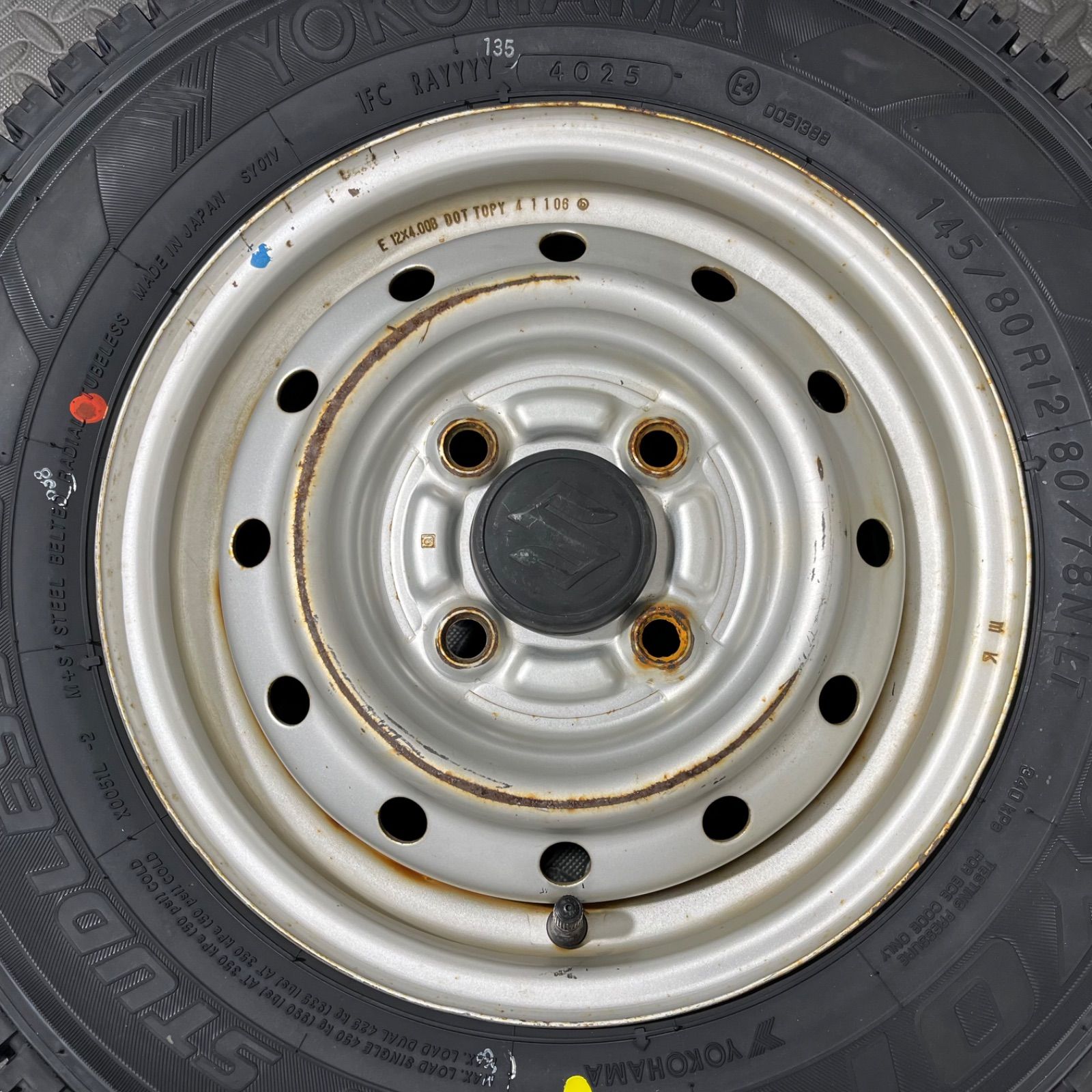 25年製 タイヤ 145|80R12 80|78N LT ヨコハマ SY01 スズキ キャリィ エブリィ スタッドレスタイヤ 冬タイヤ 1105E