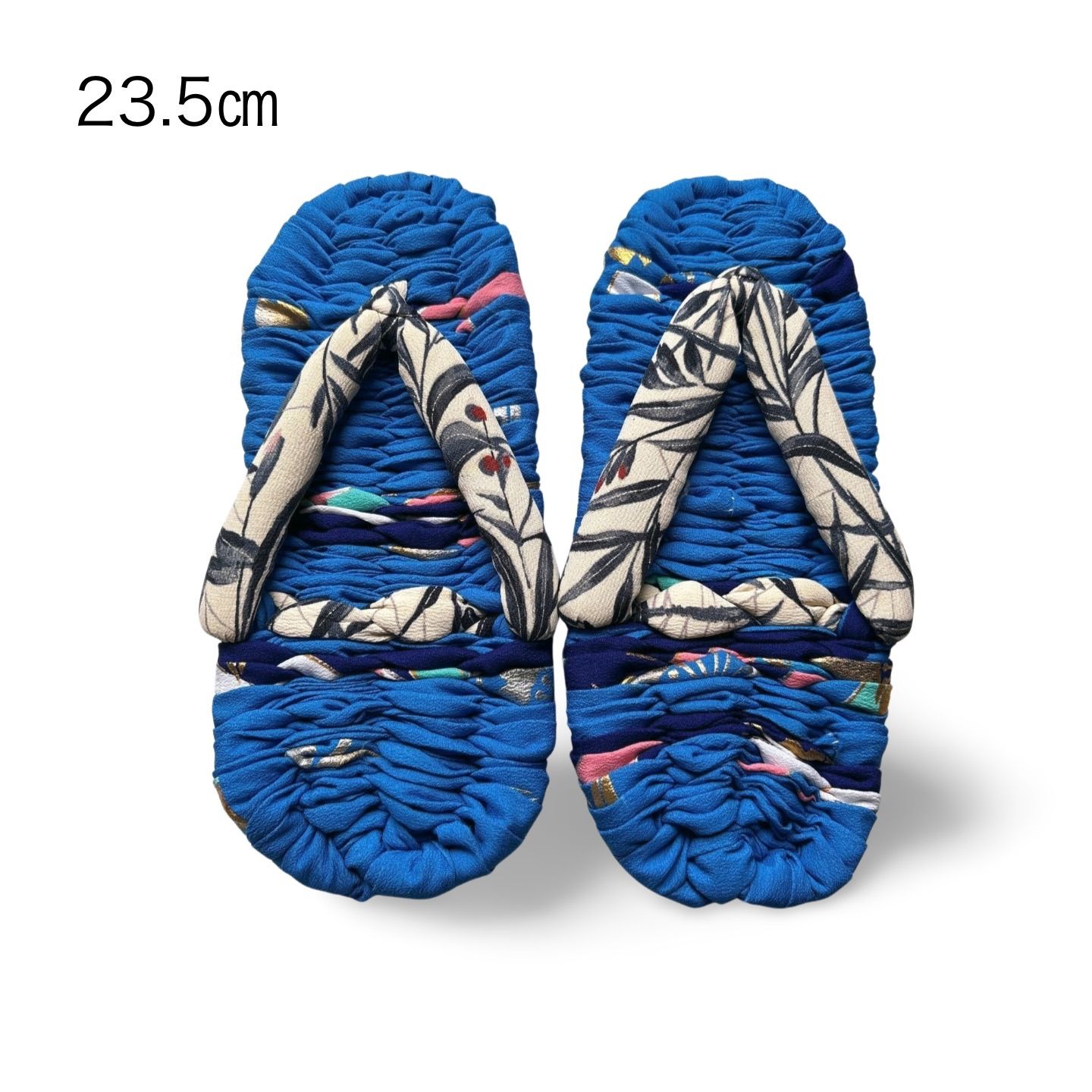 布ぞうり 布草履 23.5㎝ ルームシューズ ハンドメイド 着物リメイク  