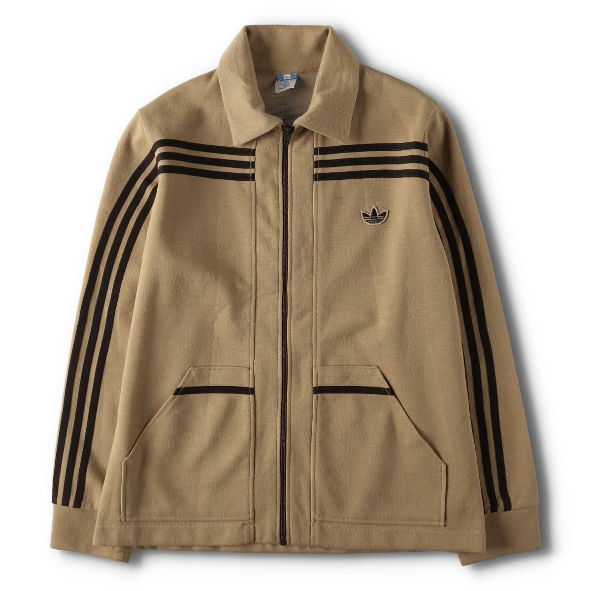 【激レアデザイン‼️】美品 adidasトラックジャケット 茶 M ガイコツ 古着 新品M】アディダス刺繍トラックジャケット古着ジャージトップ 茶
