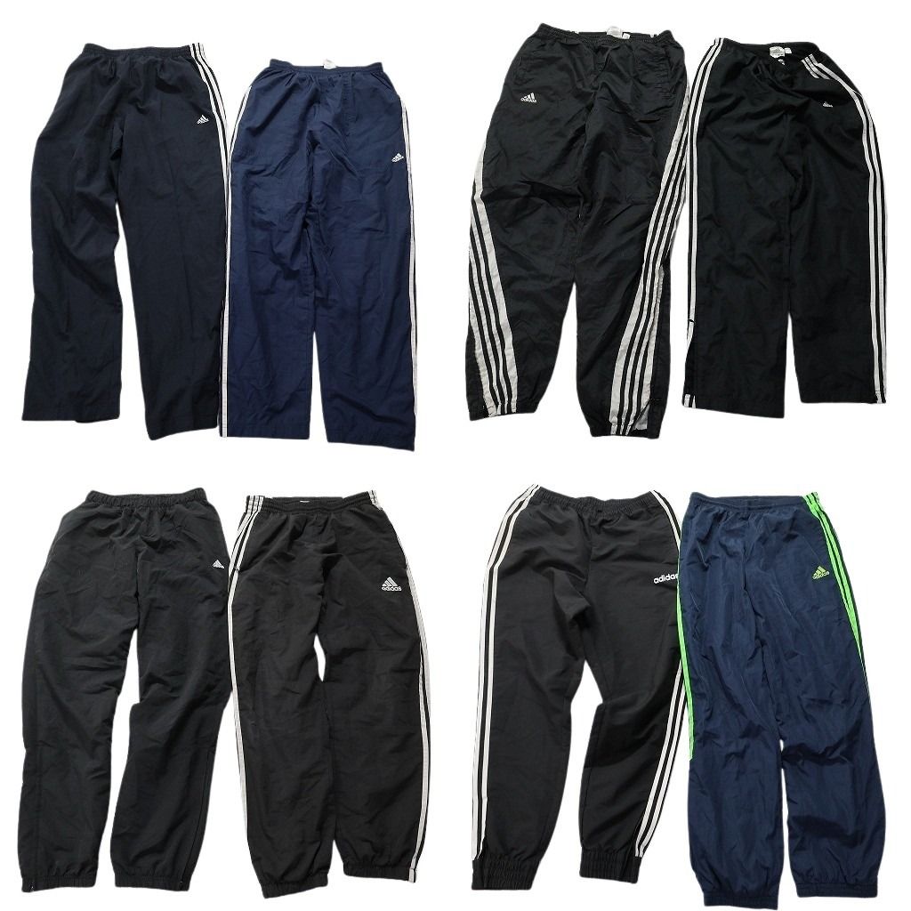 古着卸 アディダス adidas ウインドブレーカー パンツ 8枚セット メンズ M ワンポイント ライン系 古着 NA7641