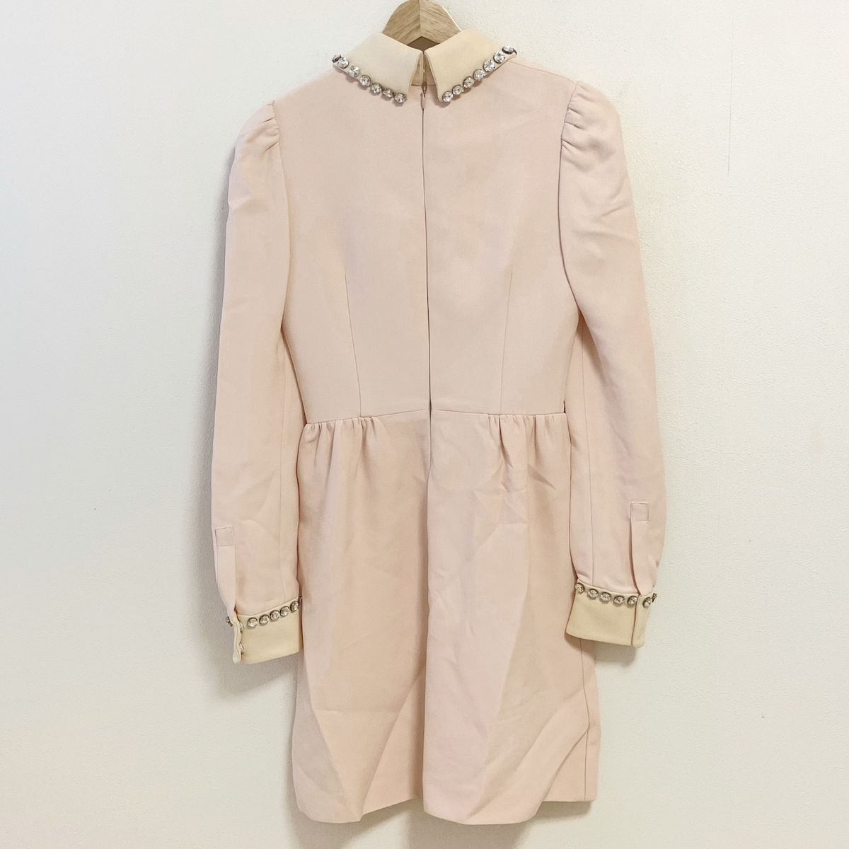 miu miu♡ミュウミュウ ピンクベージュ　シルク×コットン　ワンピース miu miu♡ミュウミュウ ピンクベージュ シルク×コットン ワンピース