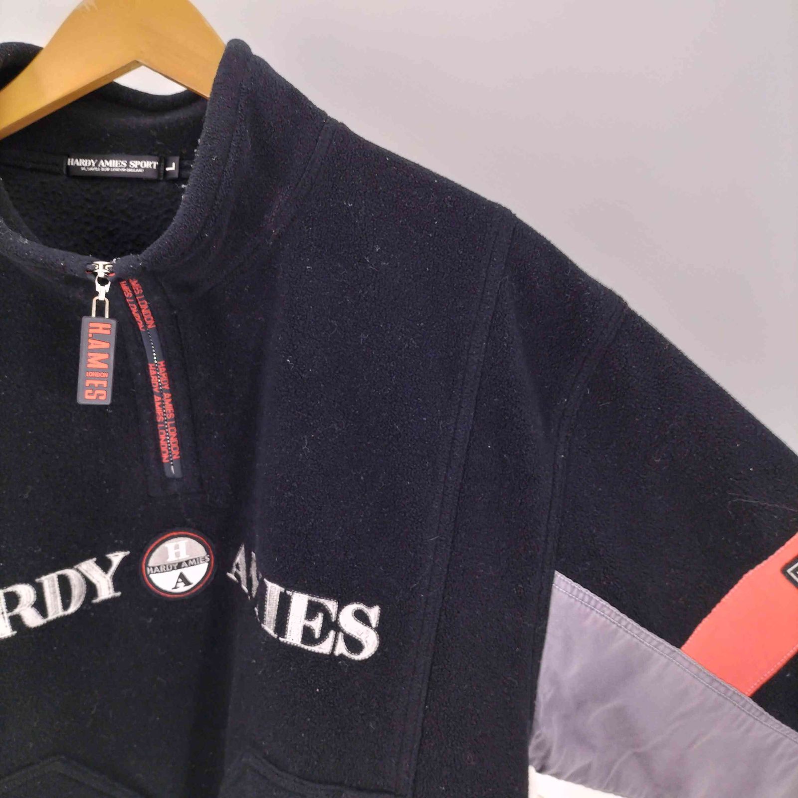 ハーディエイミス HARDY AMIES SPORT 異素材 切替 ハーフジップ