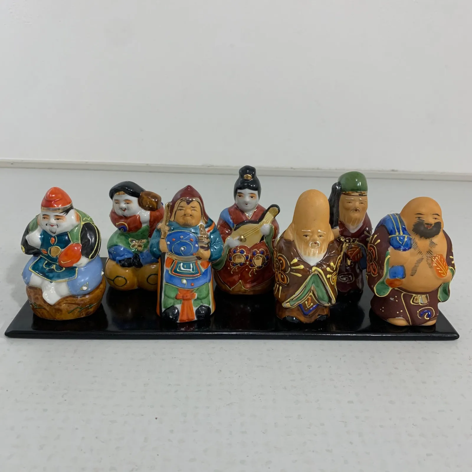 九谷焼 峰光 色絵弁財天置物 七福神 特大 63cm 14.6㎏ 無傷