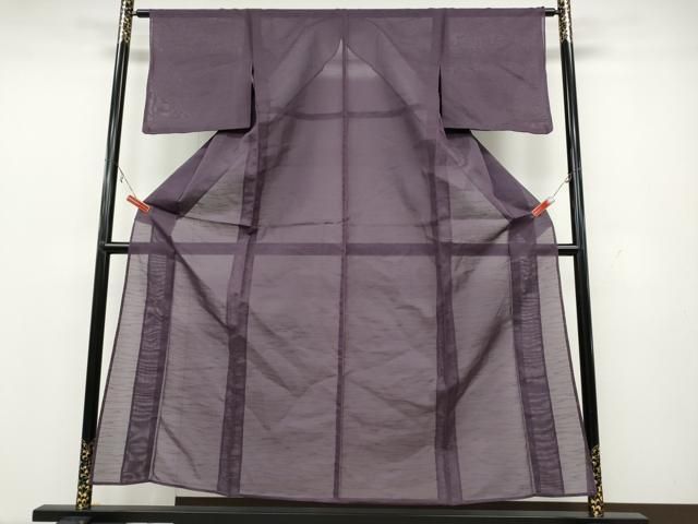 平和屋着物＊夏物 色無地 紗 霞文 滅紫色 正絹 逸品 CAAW2953ut 平和屋