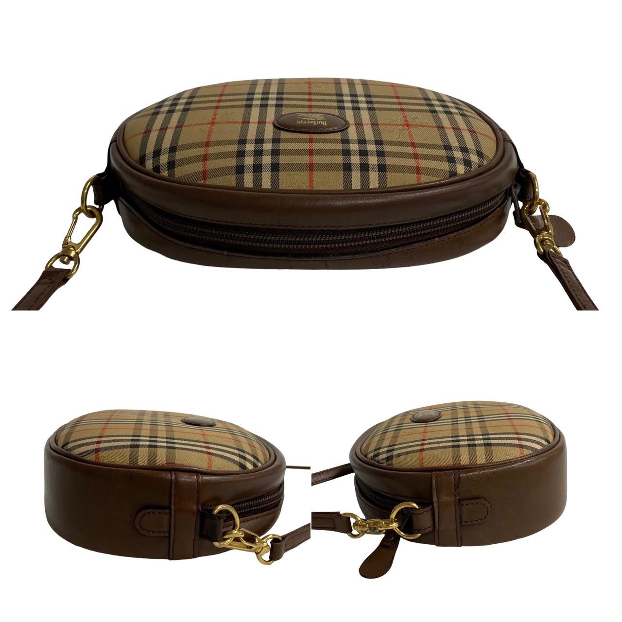 Burberry チェック柄 ショルダーバッグ　シャドーホースサコッシュ Burberry チェック柄 ショルダーバッグ シャドーホース
