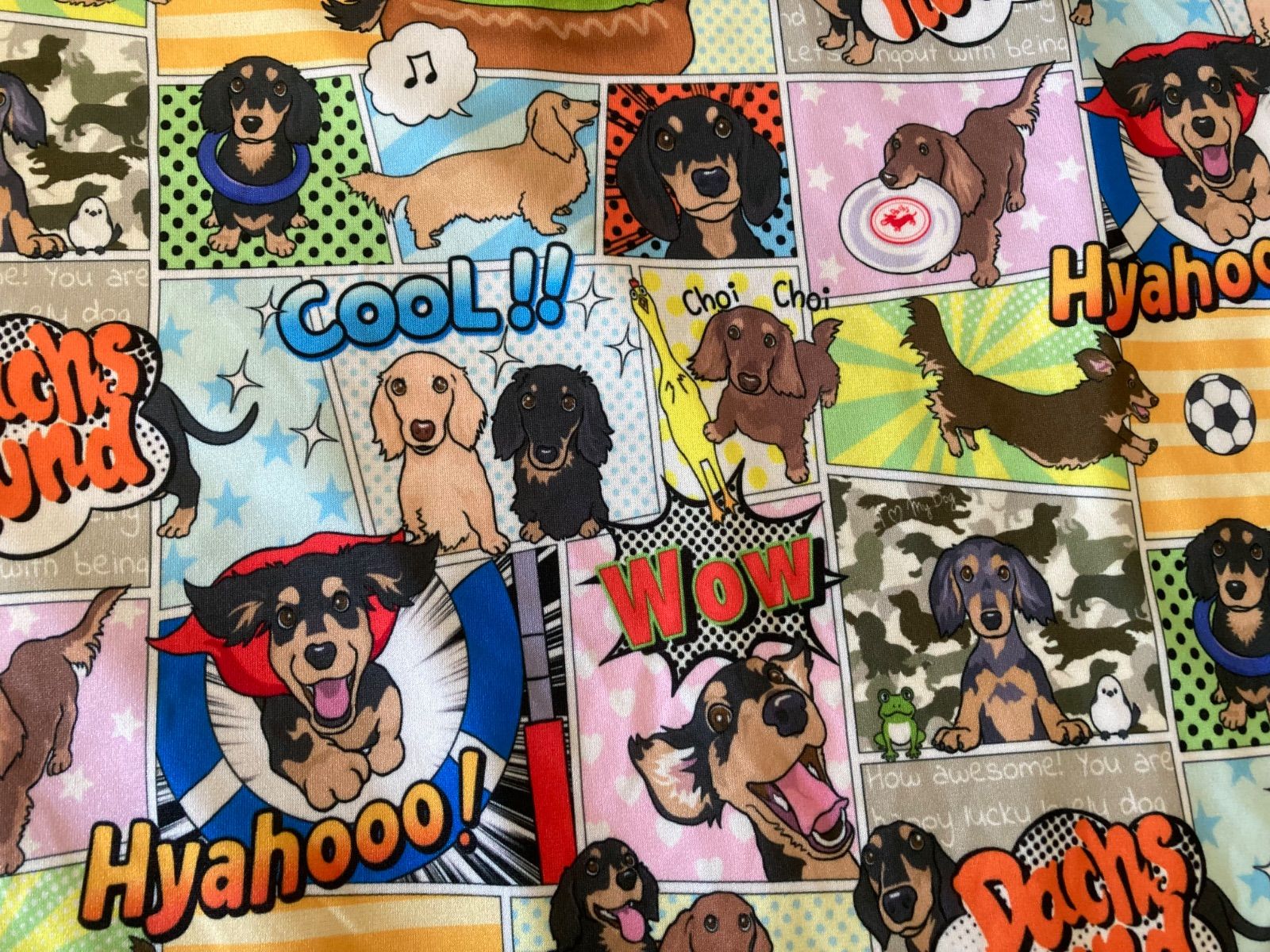 アメコミ風ダックスタンク・ハンドメイド犬服 犬の洋服 ワンコ服 ダックスフント ミニチュアダックス