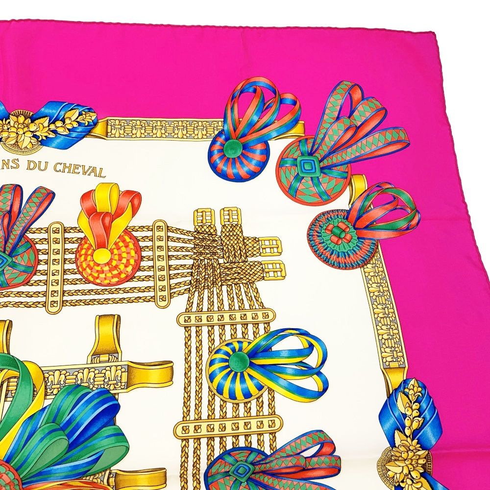 中古】【箱付き】 HERMES エルメス シルク カレ90 LES RUBANS DU