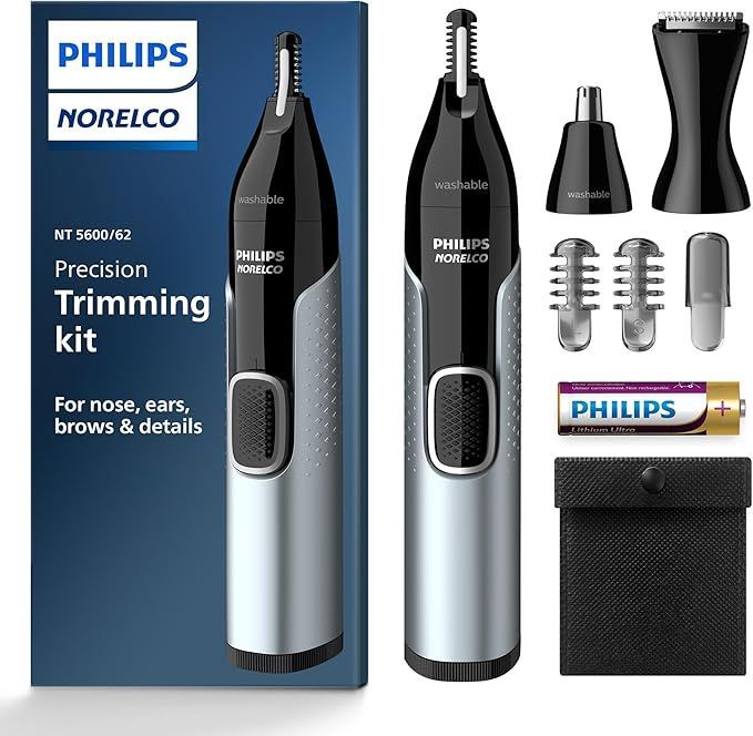 Philips フィリップス Norelco ノーズトリマー 5000 鼻 耳 眉毛用 トリミングキット NT5600/62 NT5600 鼻毛 輸入品