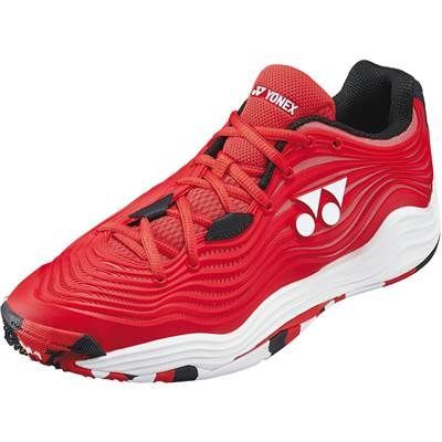 正規品　YONEX ヨネックス　24.0cmのみ　テニスシューズ　パワークッションフュージョンレブ5　クレー・砂入り人工芝コート用　ローカット　WOMEN　SHTF5LGC-713（レッド／ホワイト） ★15400　北海道・沖縄・離島への発送は行っておりません