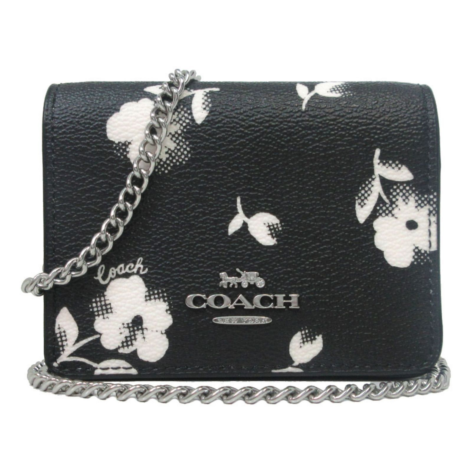 コーチ 財布 カードケース COACH フローラル プリント チェーン ミニ