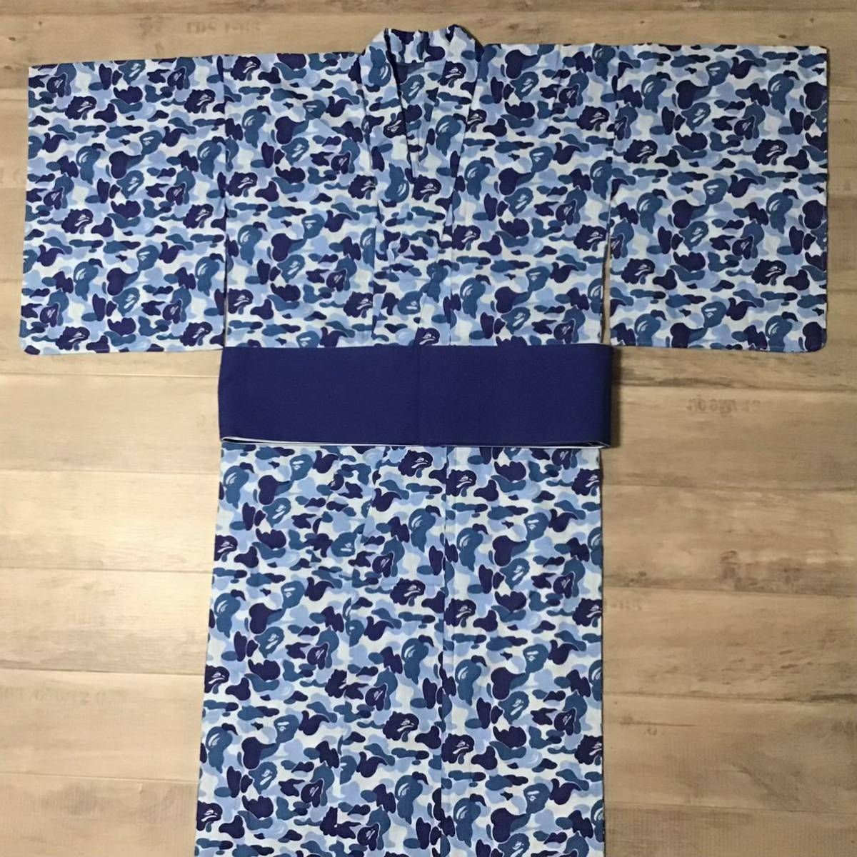 2001年 千總 × BAPE 浴衣 XSサイズ ABC camo blue a bathing ape