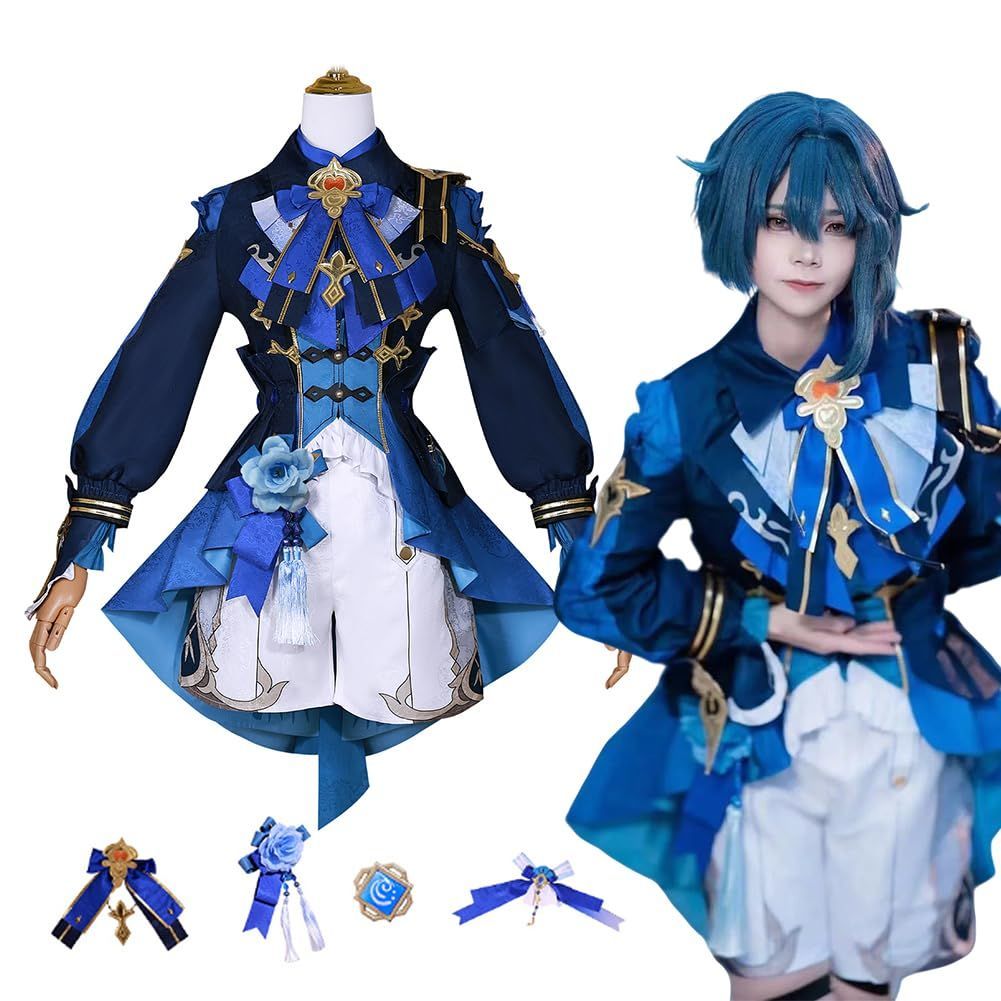 五次元 原神 行秋 コスプレ 衣装 海灯祭 コスプレ衣装ウィッグ付き ハロウィン クリスマス 仮装 ゲーム衣装 Genshin Impact Cosplay BJ0919ML03