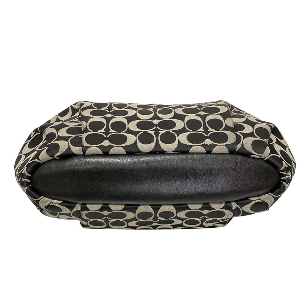 COACH コーチ トートバッグ アシュレイ シグネチャー NS サッチェルトートバッグ F25185 黒×ライトグレー レザー DECORATOM_COM_BR