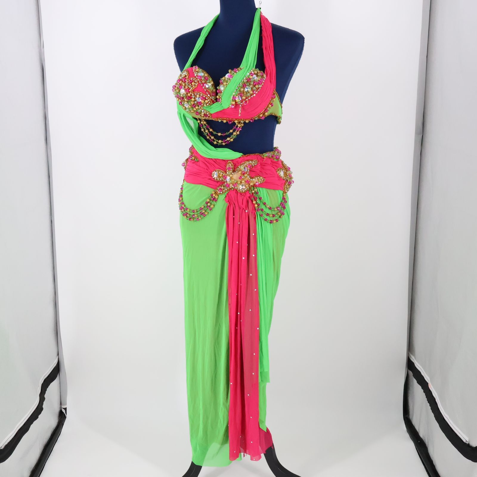 Bella ベラ ベリーダンス 衣装 コスチューム ピンク アクセサリー 付き