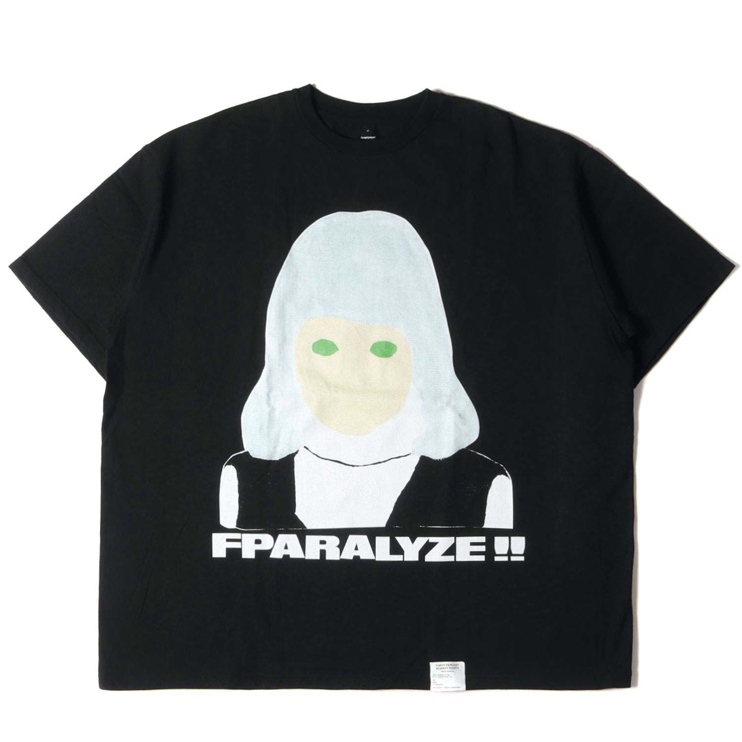 美品 Graphpaper グラフペーパー Tシャツ サイズ:FREE 19AW FPAR 限定販売 グラフィック オーバーサイズ ヘビー  クルーネック FPAR S/S OVERSIZE TEE ブラック 黒 トップス カットソー 半袖