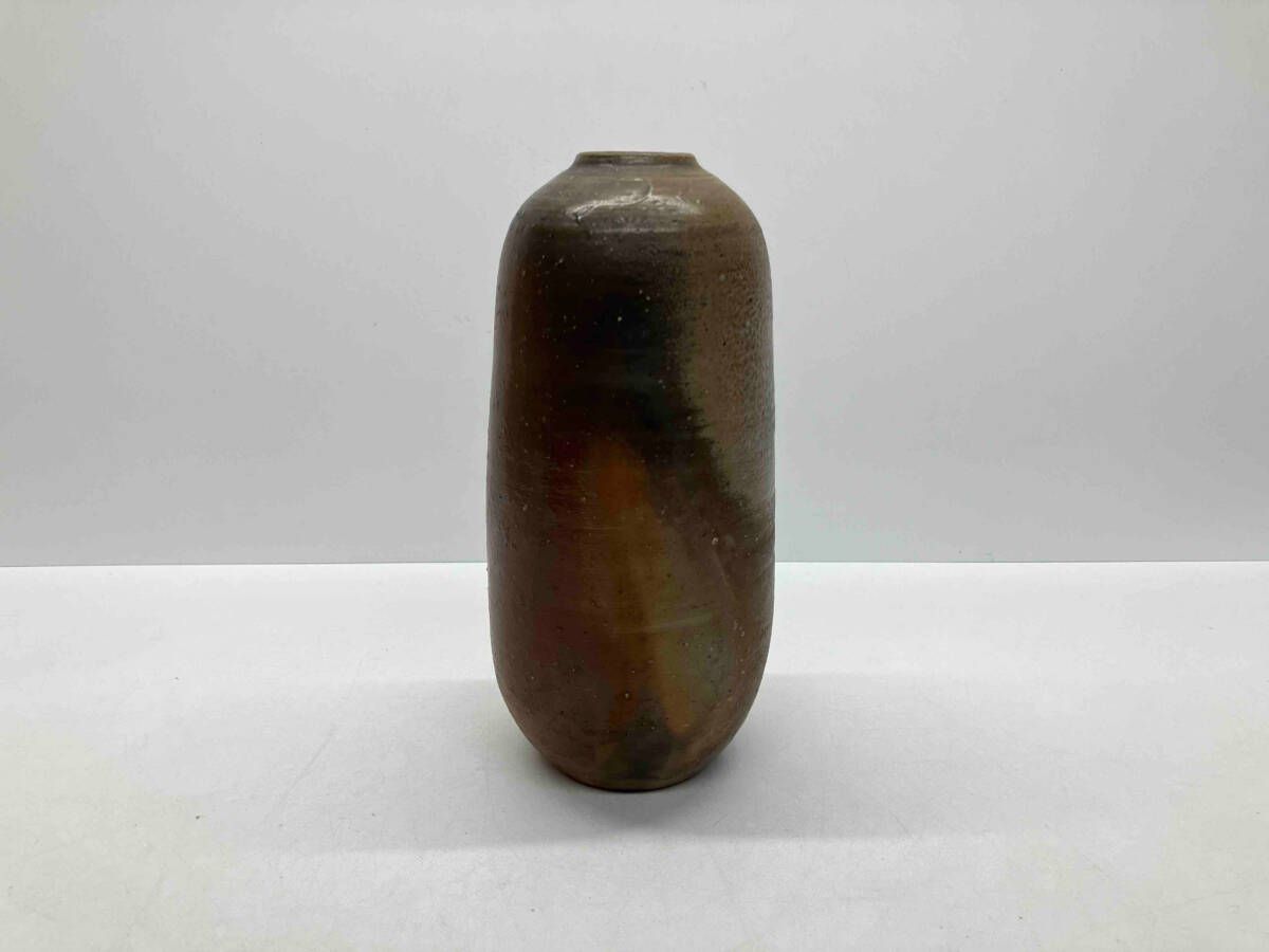 備前焼 安東利喜 花入 共箱 共布 窯変 花器 作家物 安東利喜 備前焼 花入 花瓶 箱あり - メルカリ