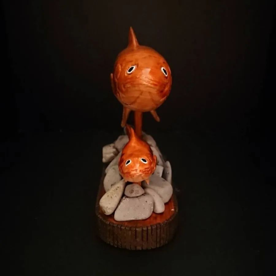 宅配 🌲ウッドカービング🌲「鮎」🐟️木彫り 完全一点物ハンドメイド 置物