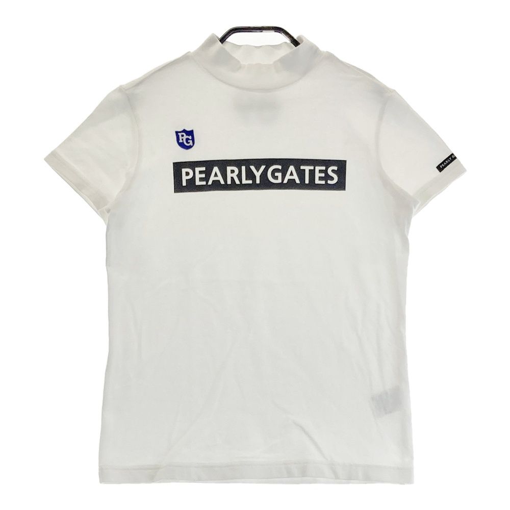 サイズ 1 PEARLY GATES パーリーゲイツ フロントロゴ ハイネック 半袖Tシャツ ホワイト系 240101415363 ゴルフウェア レディース ストスト