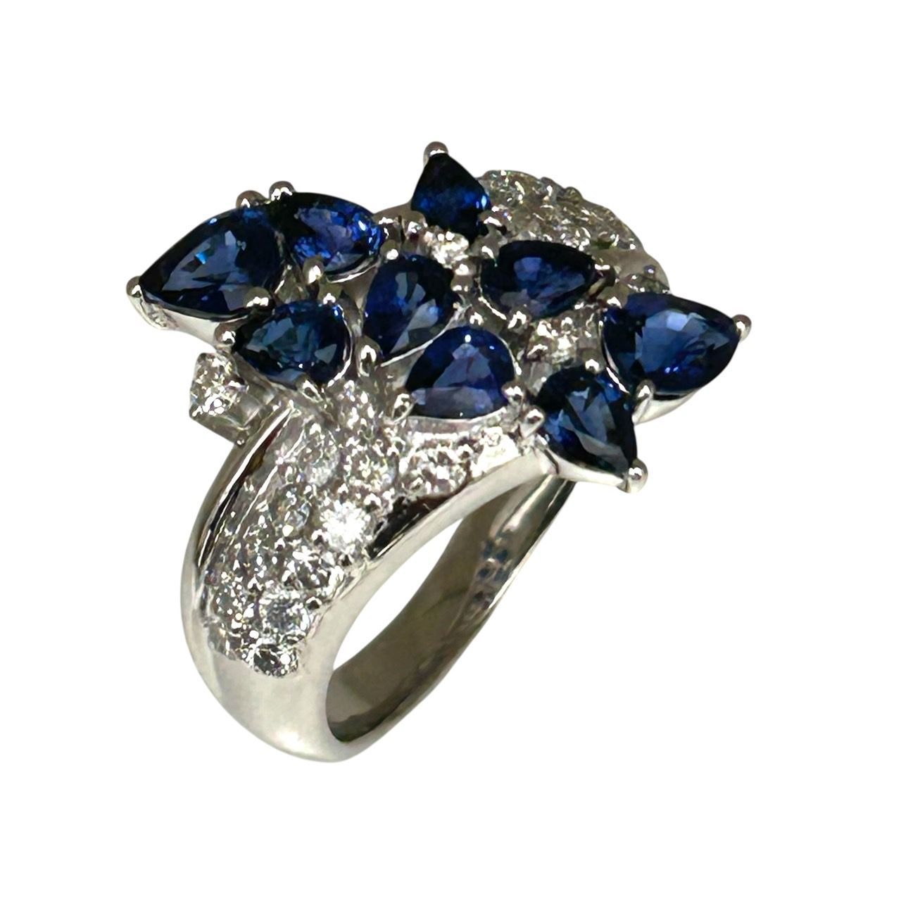 新品仕上済み Pt900 天然 サファイア ダイヤモンド リング S:2.33ct D 