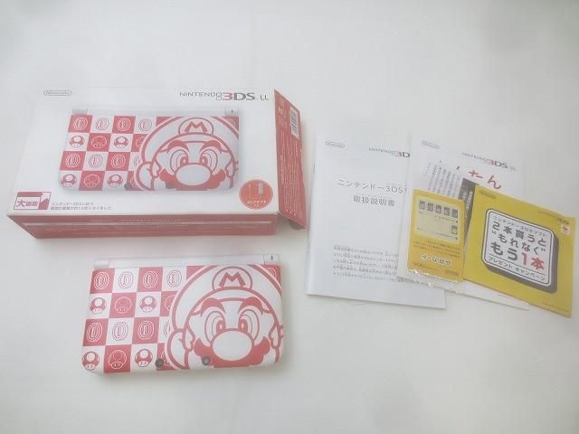 品 ゲーム ニンテンドー3DS LL 本体 SPR-001 マリオホワイト 動作品 箱 付き