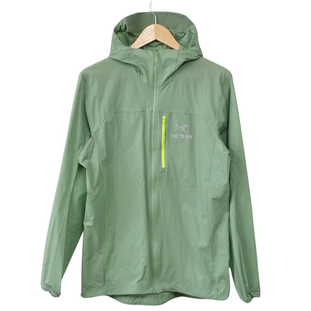 美品 アークテリクス ARCTERYX SQUAMISH HOODY MEN'S スコーミッシュ フーディ メンズS グリーン ウィンドシェル 登山 ウェア アウトドア