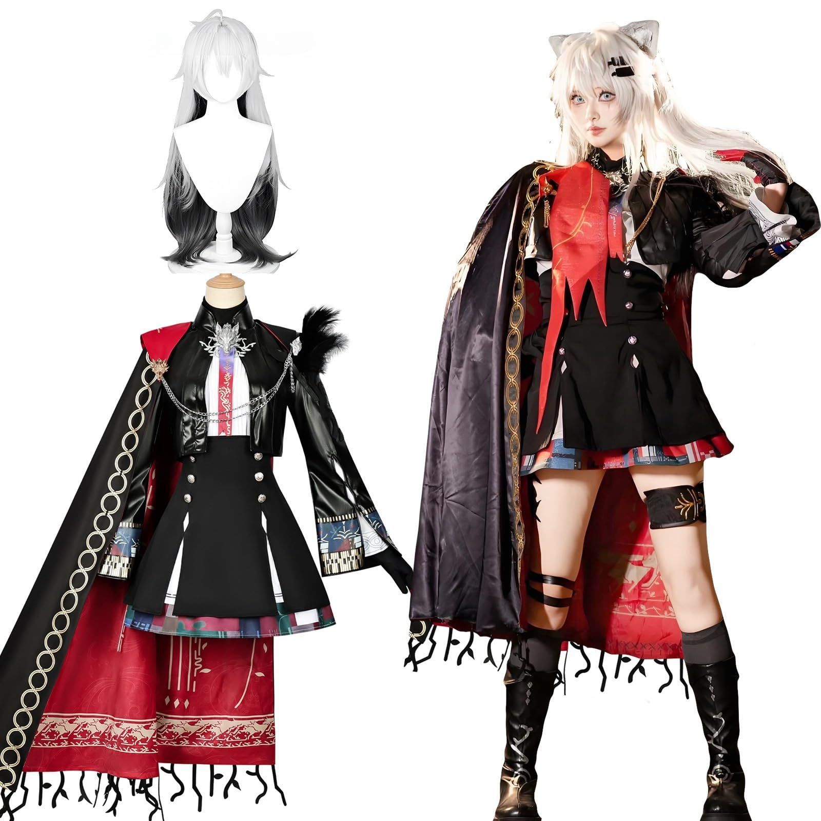 ♥ ラップランド ウィッグ付き 神併 アークナイツ コスプレ ウィッグ付き 博士 忍冬 ラップランド ゴールデングロー テレジア コスプレ衣装 大人用 仮装 アニメ衣装 ハロウィン