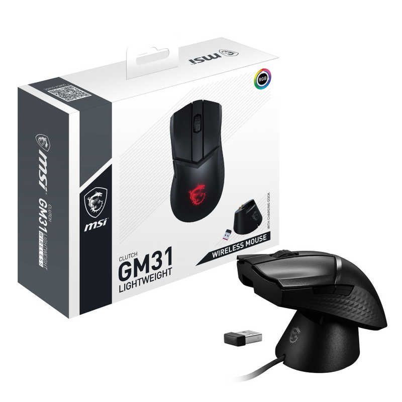【アウトレット】MSI　ゲーミングマウス ［光学式 /有線/無線(ワイヤレス) /6ボタン］　CLUTCHGM31LIGHTWEIGH