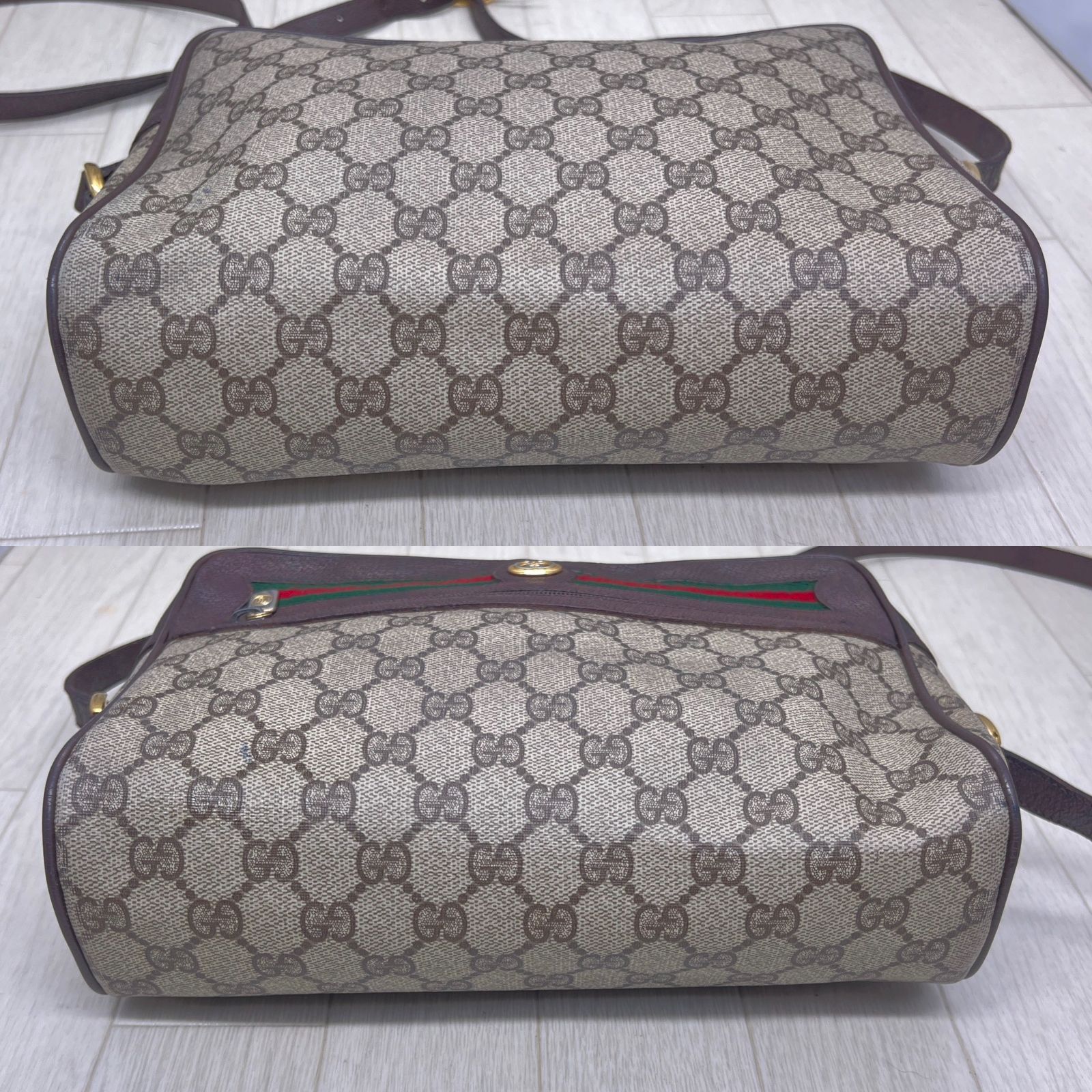 格安】GUCCI×オールドグッチ斜めがけPVCシェリーラインショルダー  