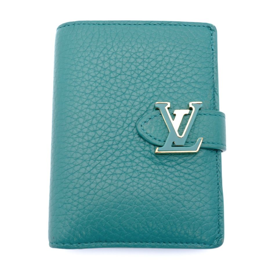 ルイヴィトン LOUIS VUITTON ヴェルティカル ウォレット 財布 グリーン 緑 レザー 7-5-374